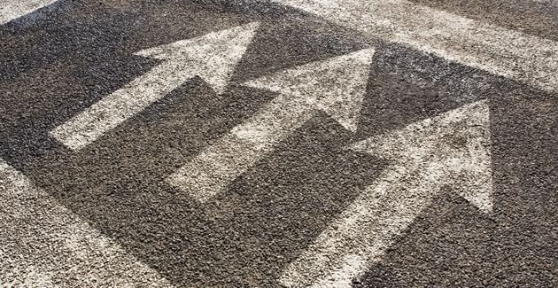 Stock image of arrows on the road