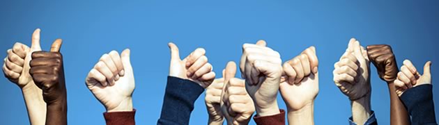 Stock image of acceptance with thumbs up